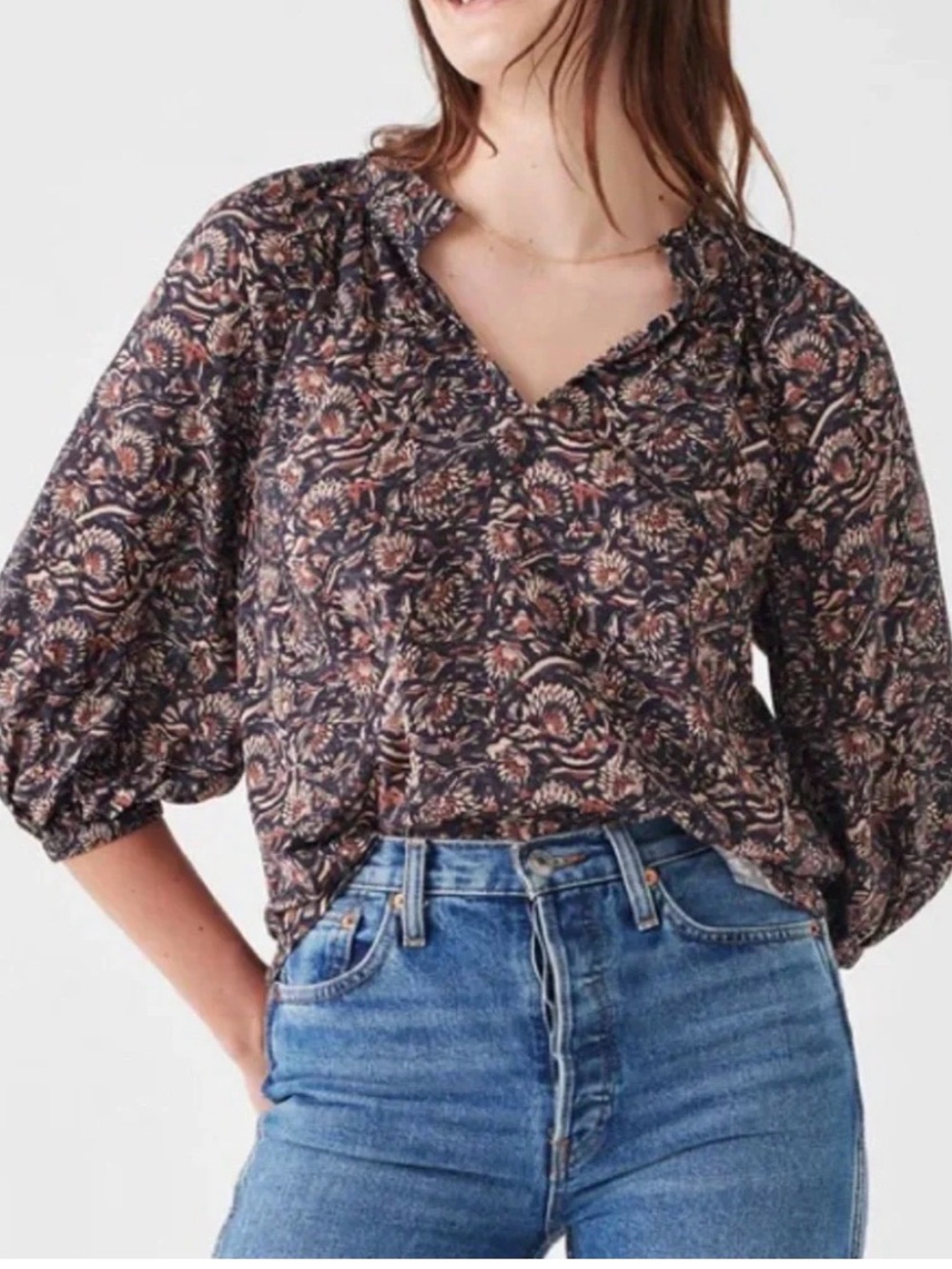 Faherty Portia peasant blouse